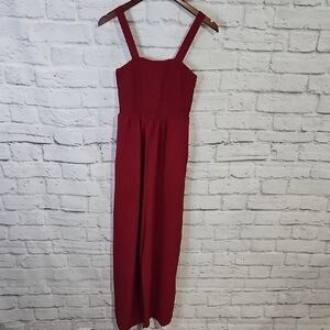 Chic Red Sleeveless Jumpsuit
